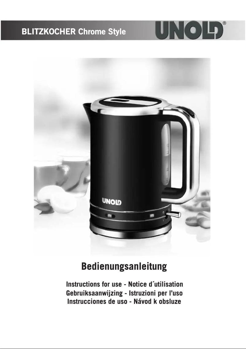 Page n°1 - Manuel utilisateur Unold 18505 Blitzkocher Chrome Style