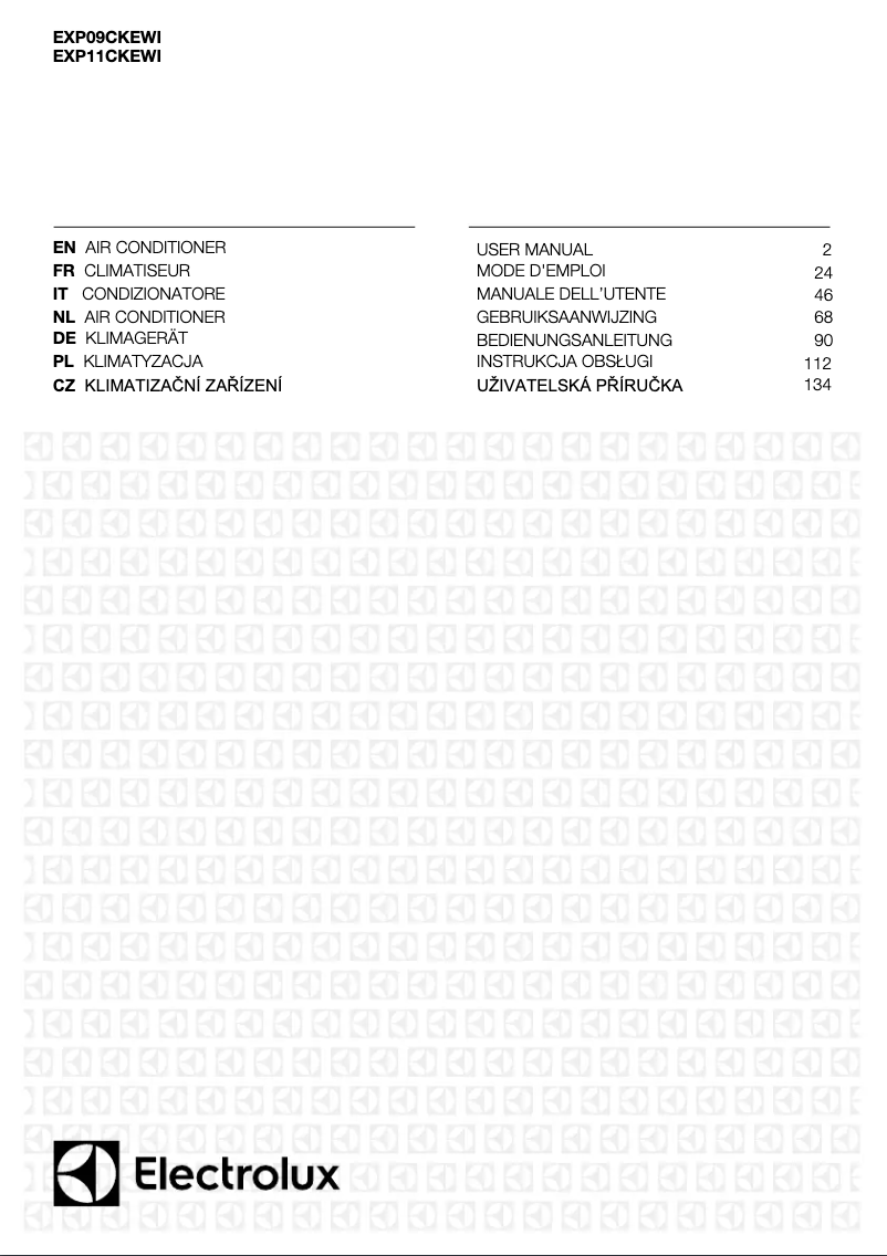 Page 1 de la notice Manuel utilisateur Electrolux EXP09CKEWI
