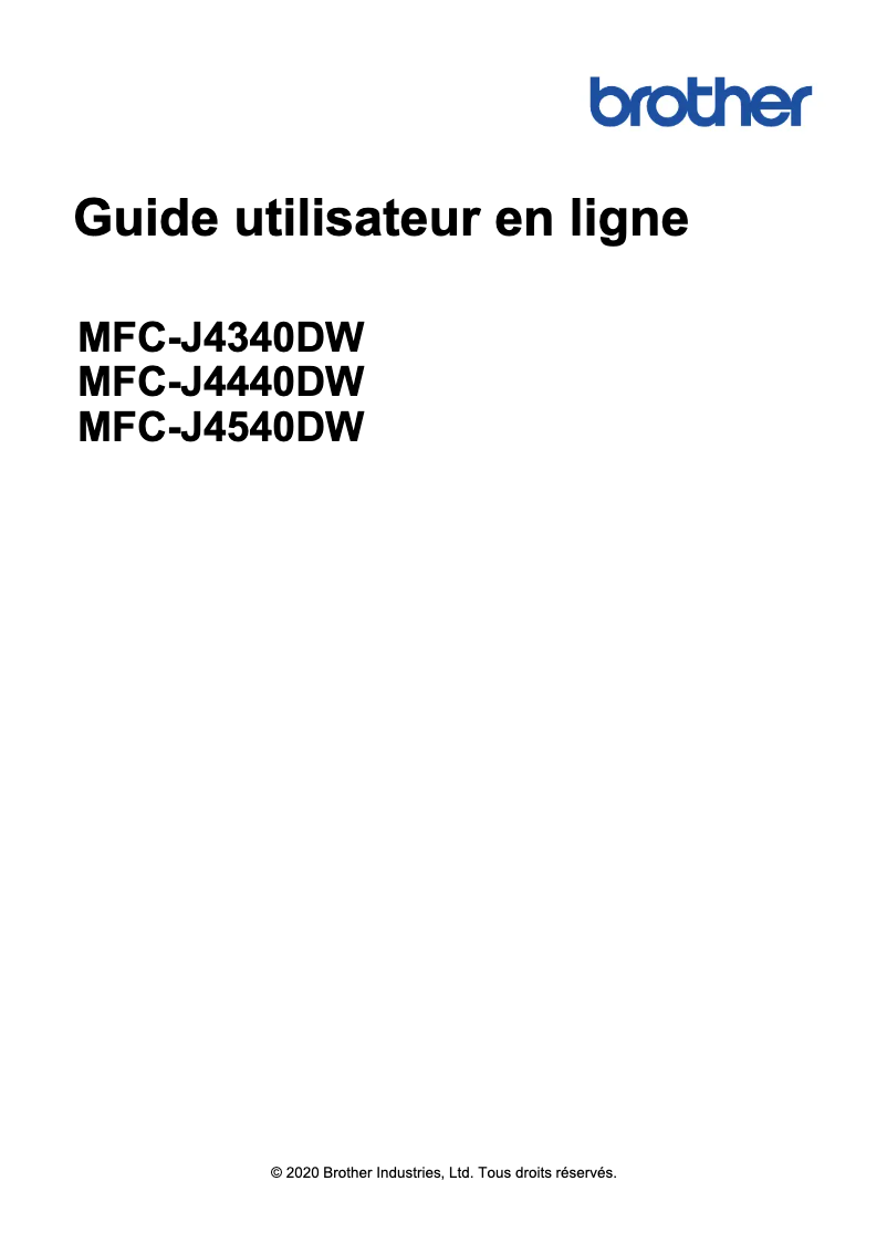 Page n°1 - Manuel utilisateur Brother MFC-J4540DW