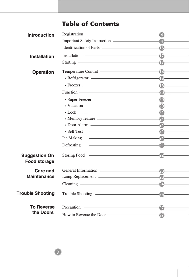 Page 1 de la notice Manuel utilisateur LG GB3129TIKK