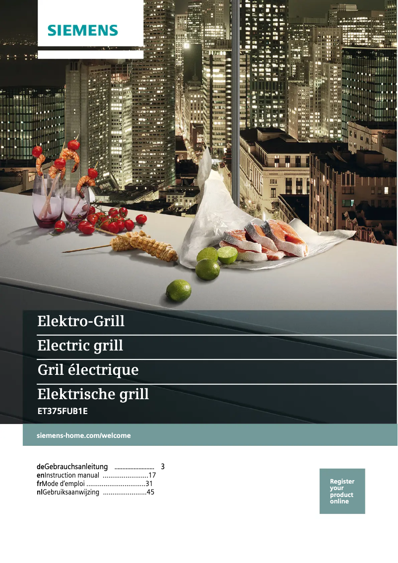 Página 1 del manual Manual de usuario Siemens ET375FUB1E