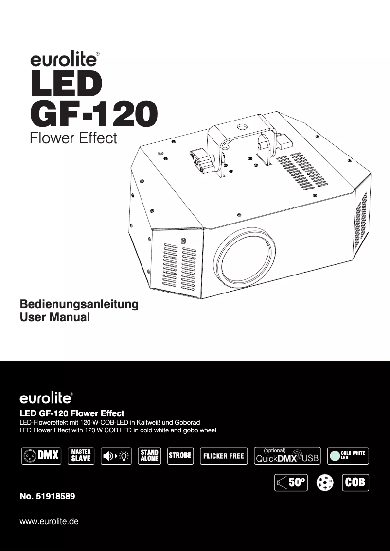 Page n°1 - Manuel utilisateur Eurolite GF-120