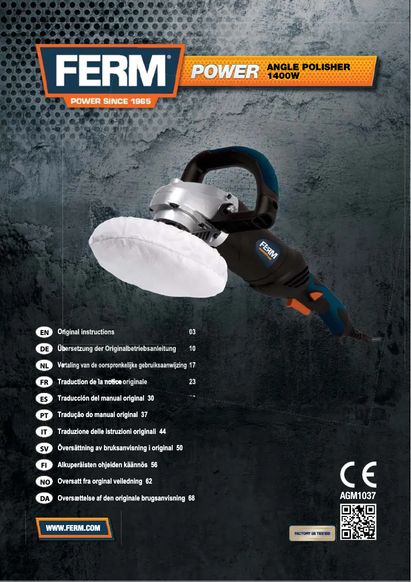 Page 1 de la notice Manuel utilisateur Ferm AGM1037
