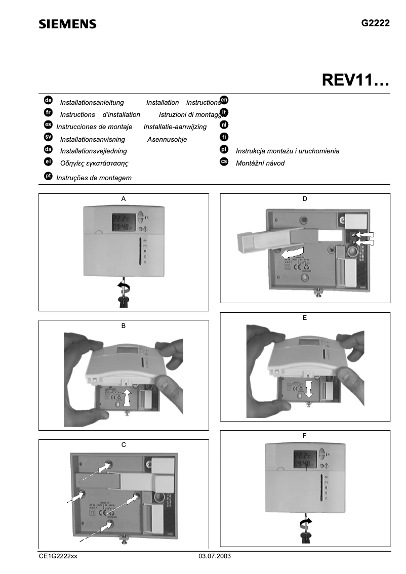 Page n°1 - Manuel utilisateur Siemens REV11