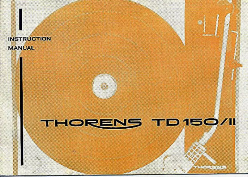 Page 1 de la notice Manuel utilisateur Thorens TD-150 II