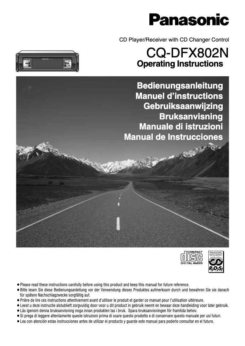 Page 1 de la notice Manuel utilisateur Panasonic CQ-DFX802