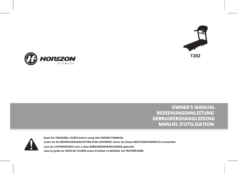 Page n°1 - Manuel utilisateur Horizon Fitness T202