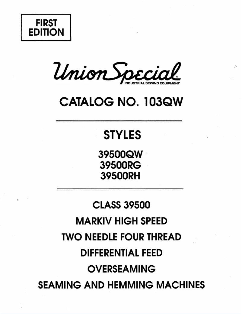 Page 1 de la notice Manuel utilisateur Union Special 39500QW
