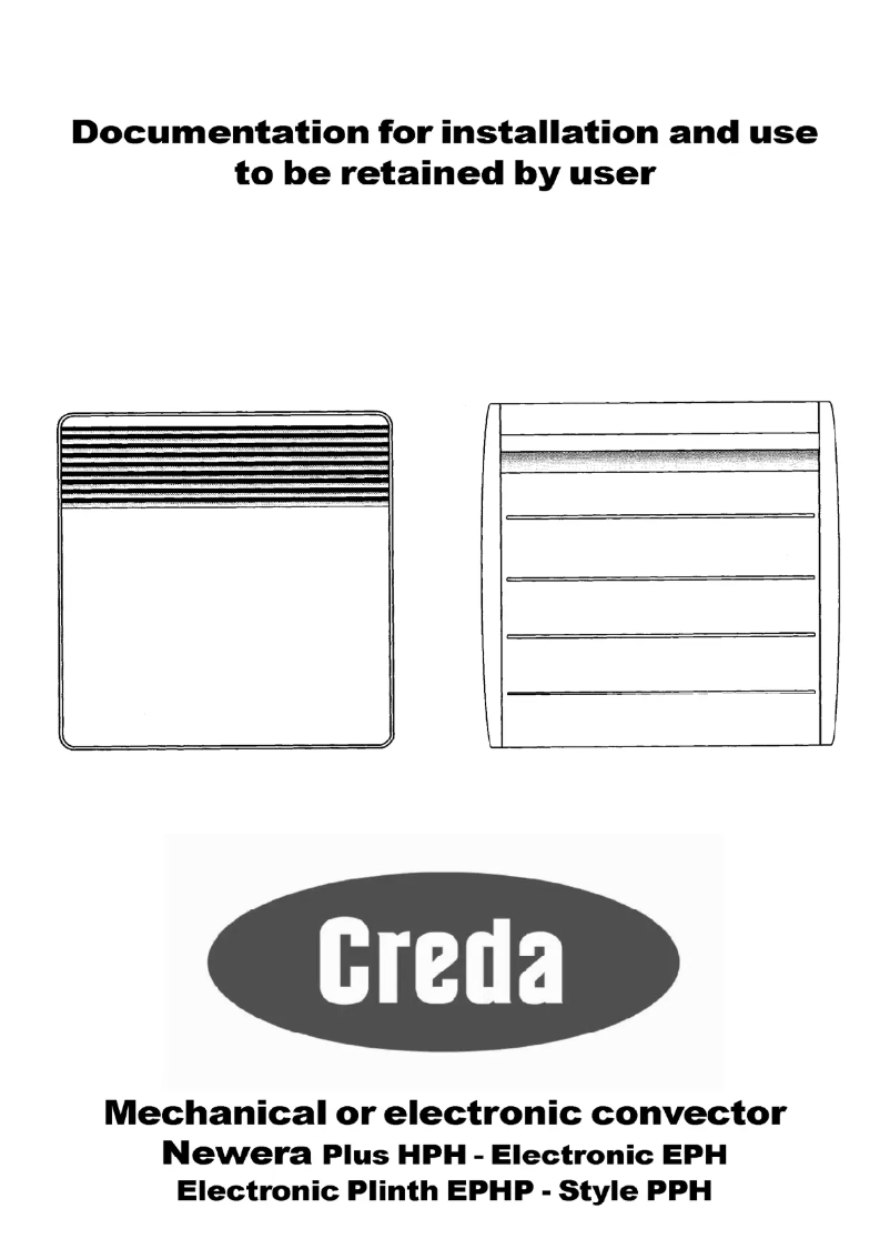 Page 1 de la notice Manuel utilisateur Creda EPH500