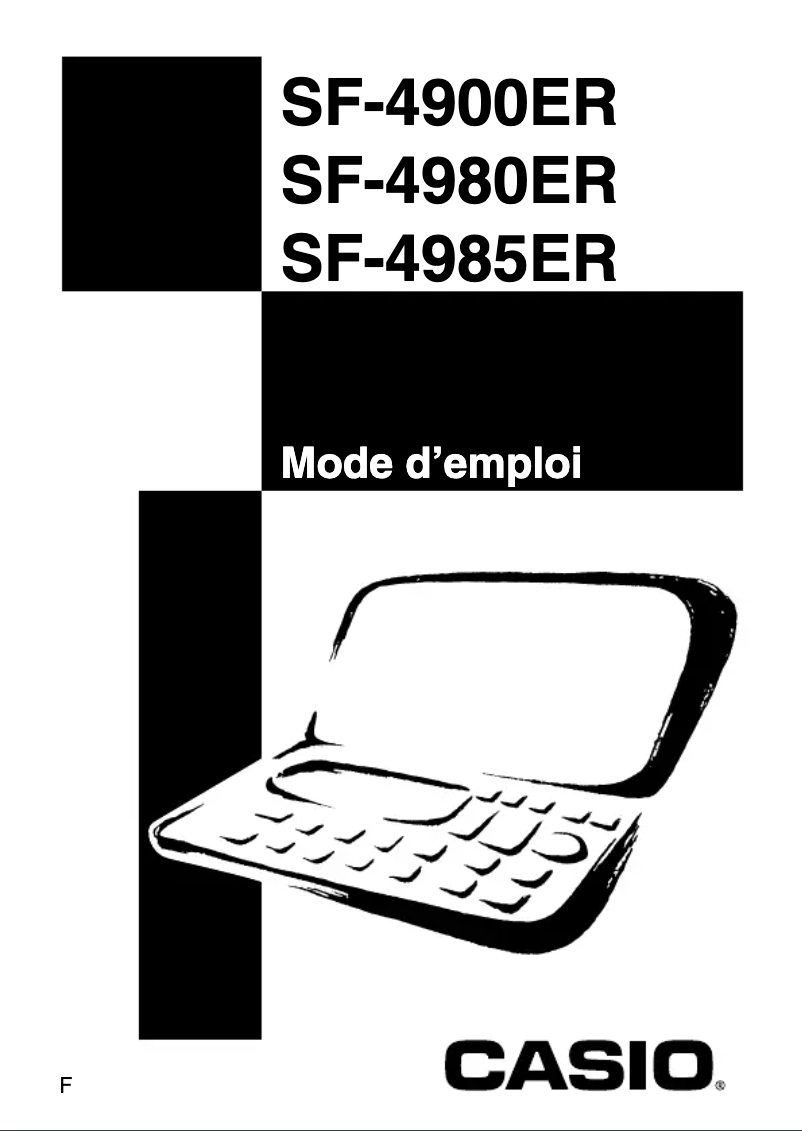 Image de la première page du manuel de l'appareil SF-4980ER