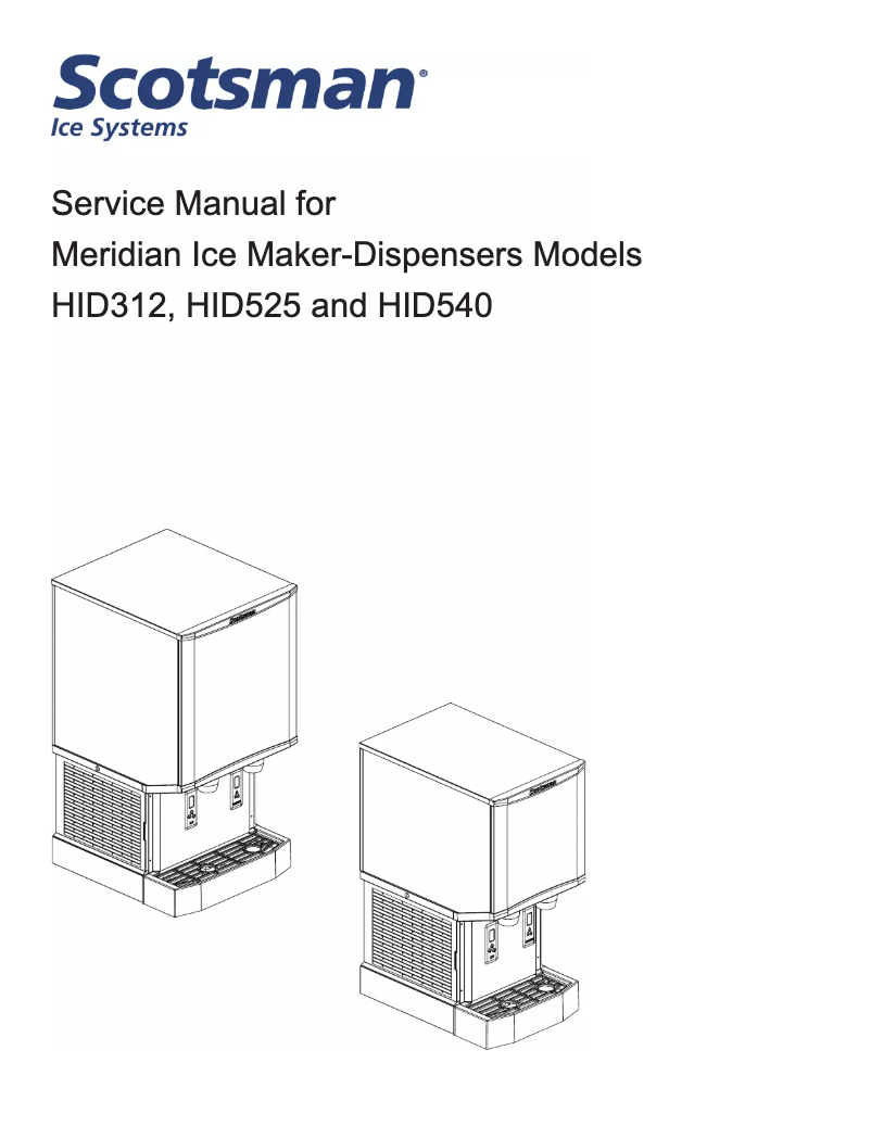 Page n°1 - Manuel utilisateur Scotsman HID540A-1A