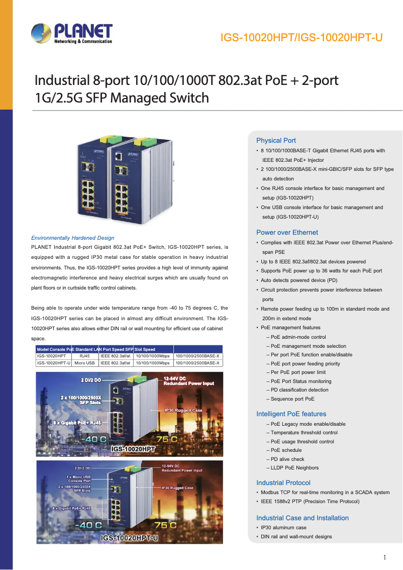 Image de la première page du manuel de l'appareil IGS-10020HPT