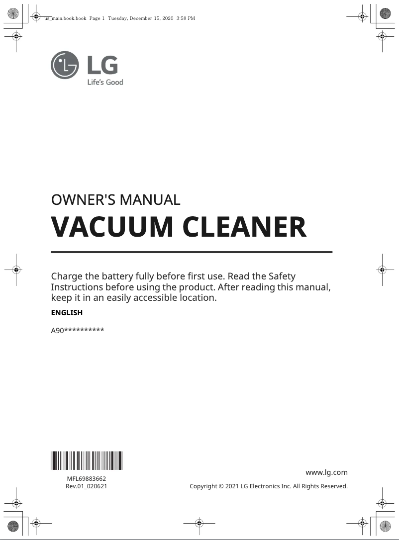Page 1 de la notice Manuel utilisateur LG A906SM