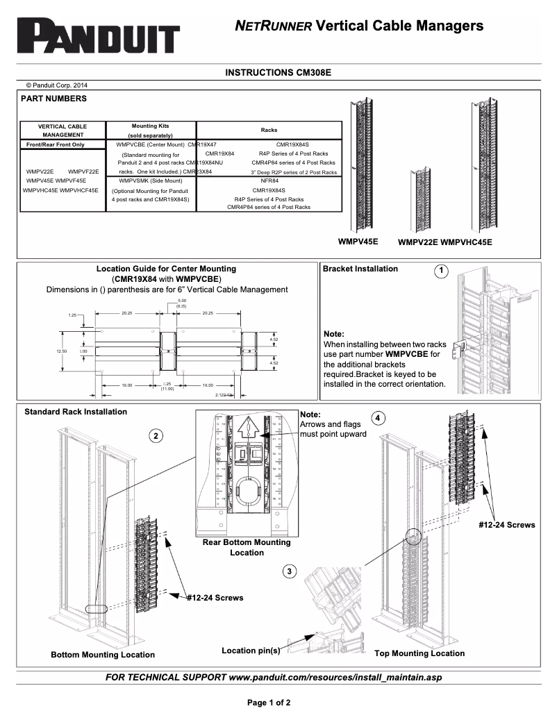 Page n°1 - Manuel utilisateur Panduit RWMPV45E