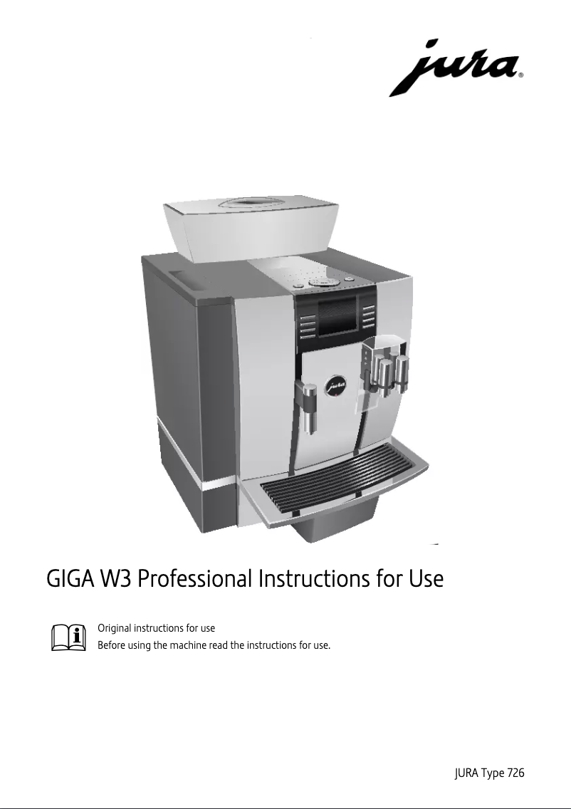 Page n°1 - Manuel utilisateur Jura GIGA W3 Professional