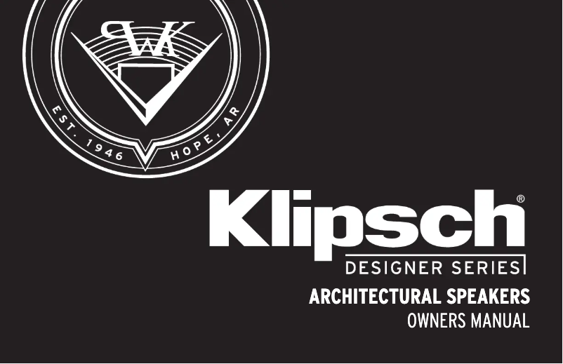Page n°1 - Manuel utilisateur Klipsch Professional Series