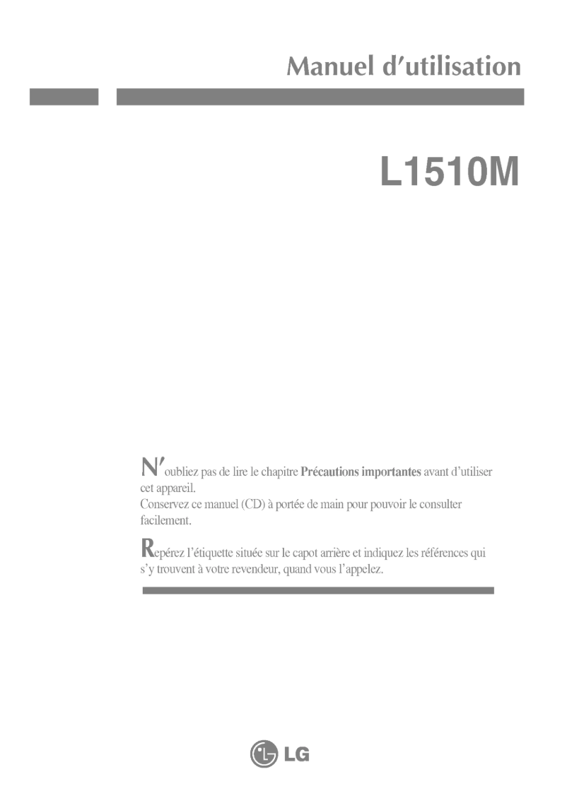 Page n°1 - Manuel utilisateur LG L1510M