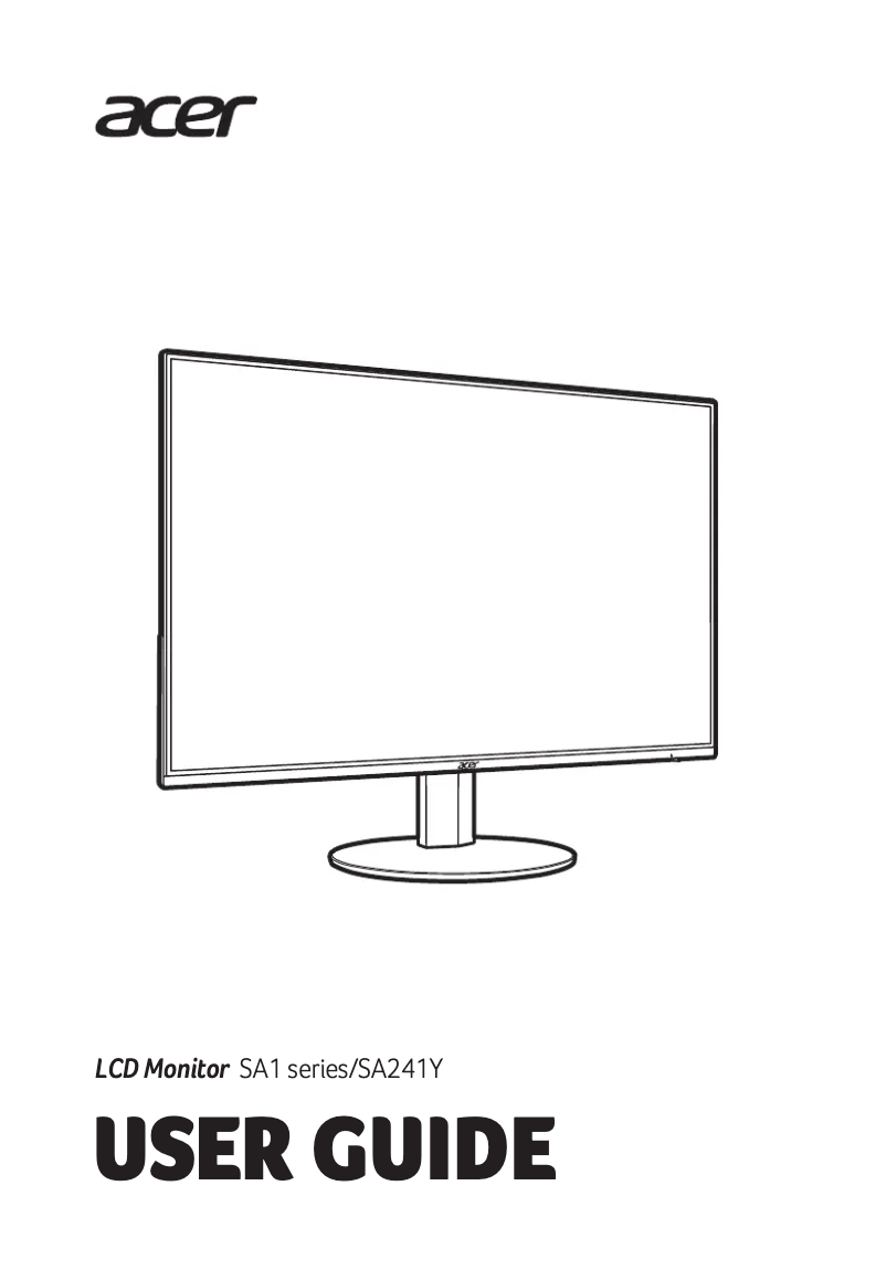 Page n°1 - Guide de démarrage rapide Acer SA241YA