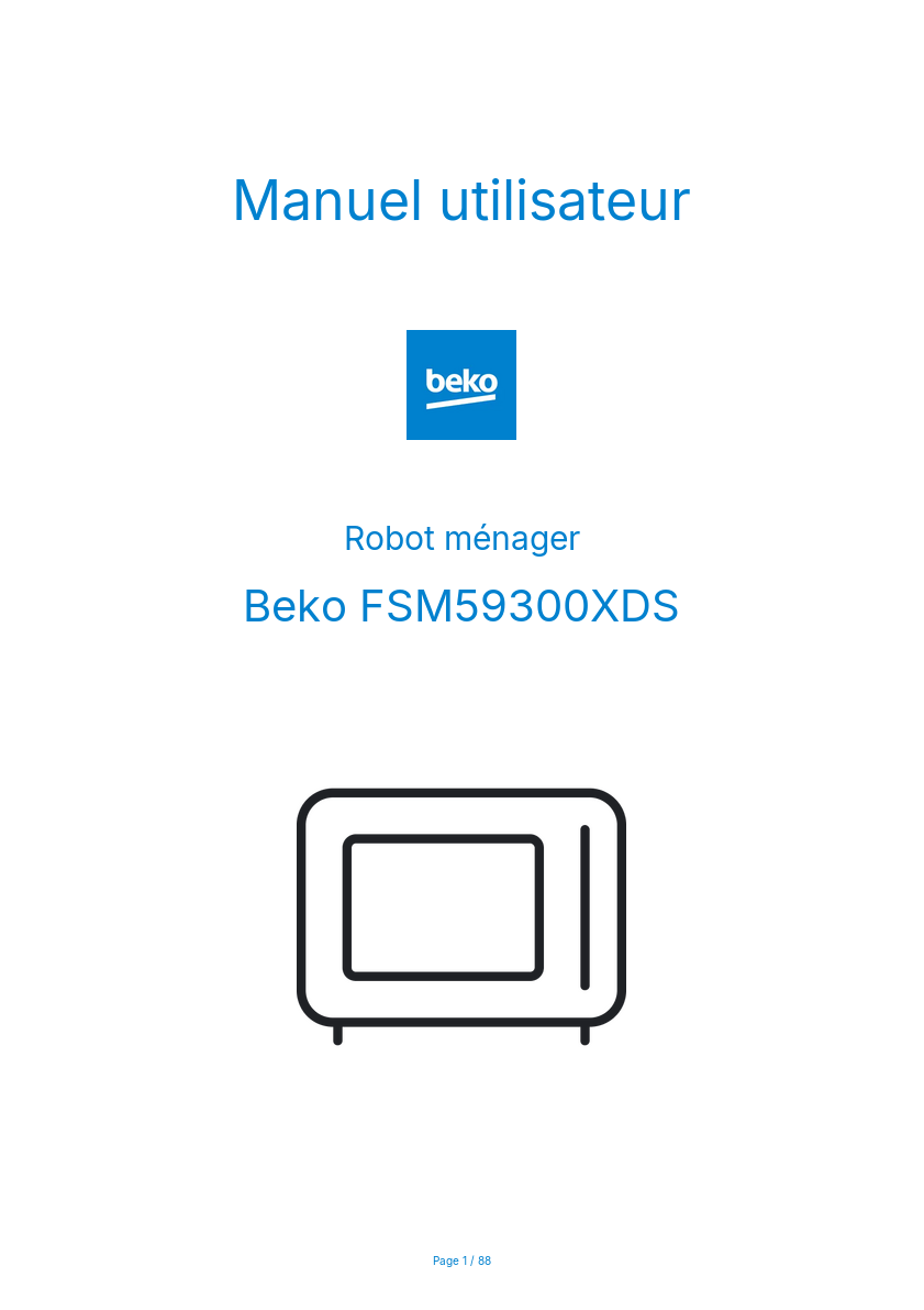 Image de la première page du manuel de l'appareil FSM59300XDS