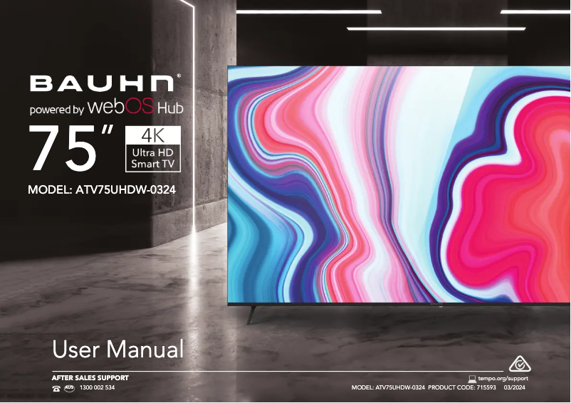 Image de la première page du manuel de l'appareil ATV75UHDW-0324