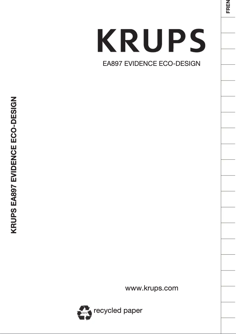 Page 1 de la notice Manuel utilisateur Krups Evidence ECO-Design EA897B