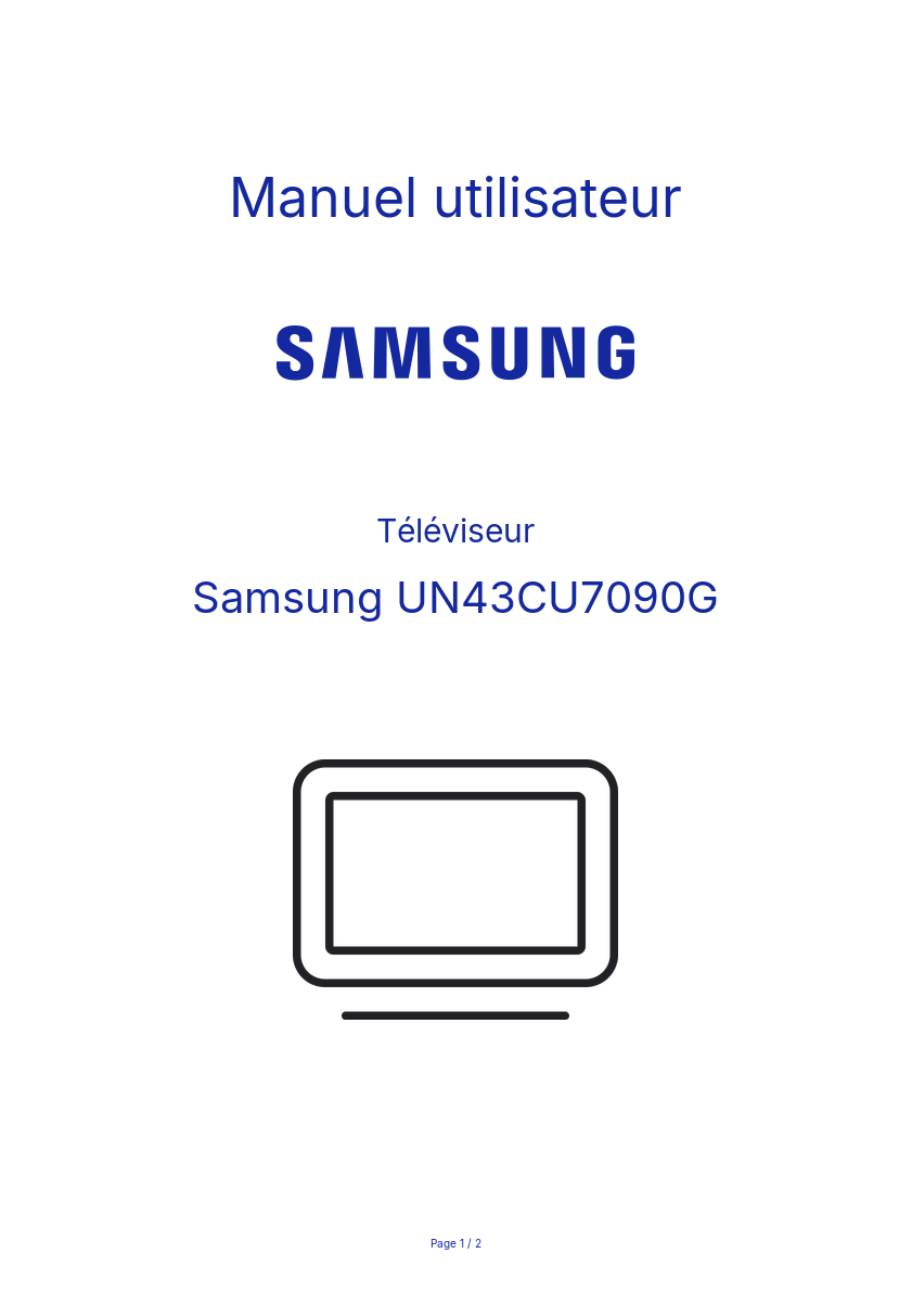 Page n°1 - Manuel utilisateur Samsung UN43CU7090G