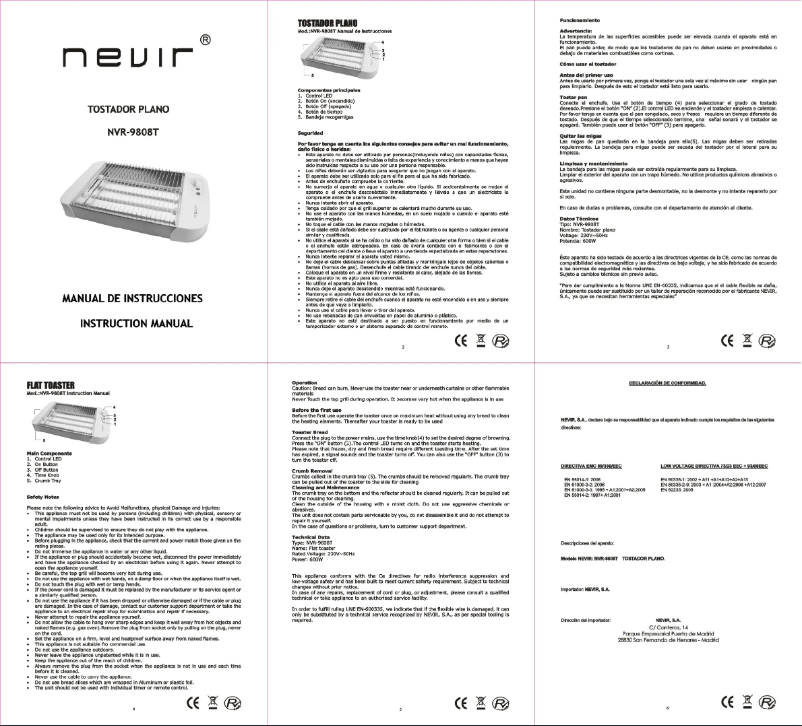 Image de la première page du manuel de l'appareil NVR-9808 T