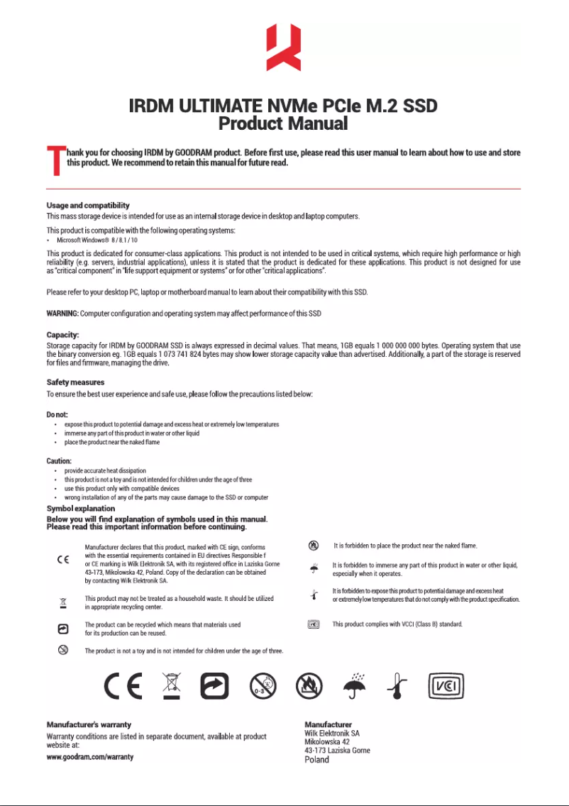 Página 1 del manual Manual de usuario Goodram IRDM Ultimate