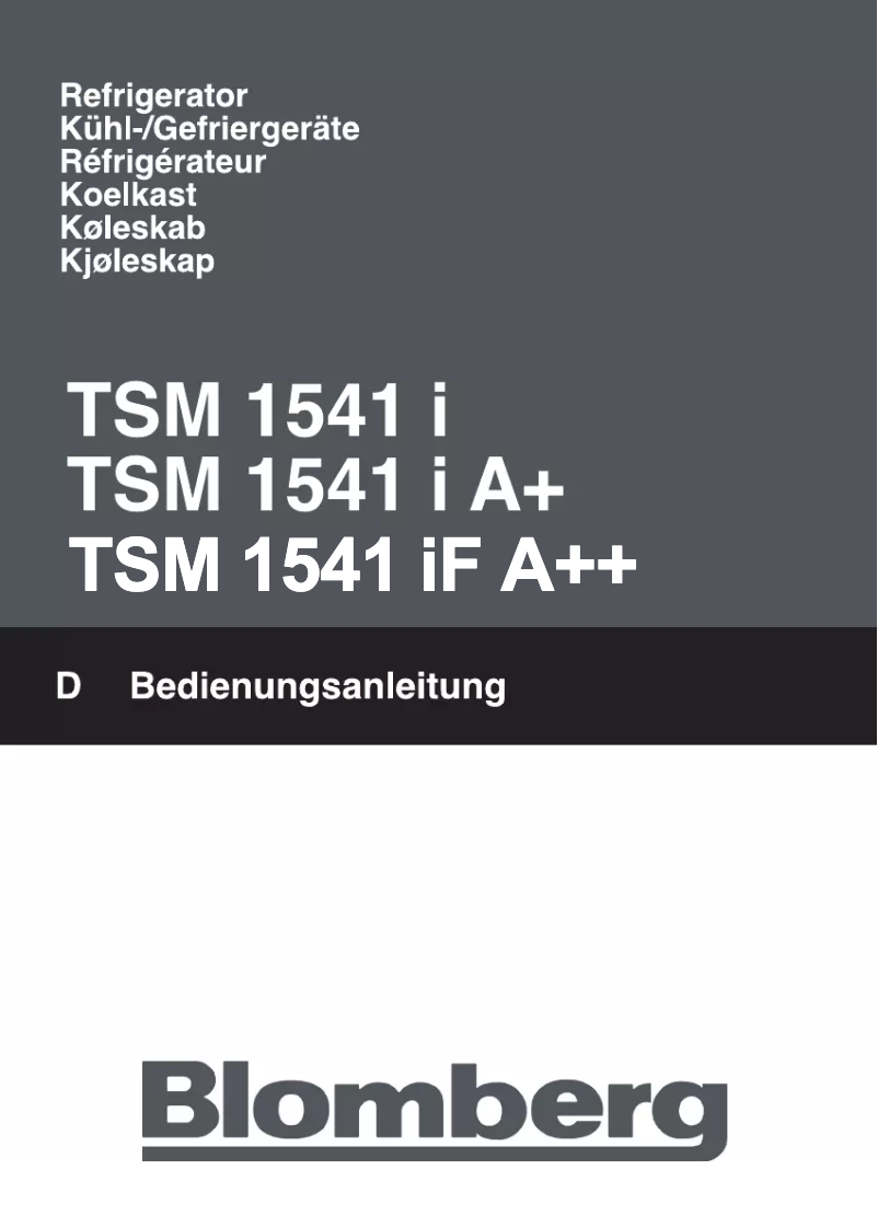 Page n°1 - Manuel utilisateur Blomberg TSM-1541 I