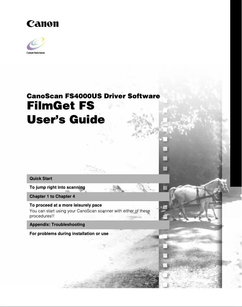 Page 1 de la notice Manuel utilisateur Canon CanoScan FS4000US