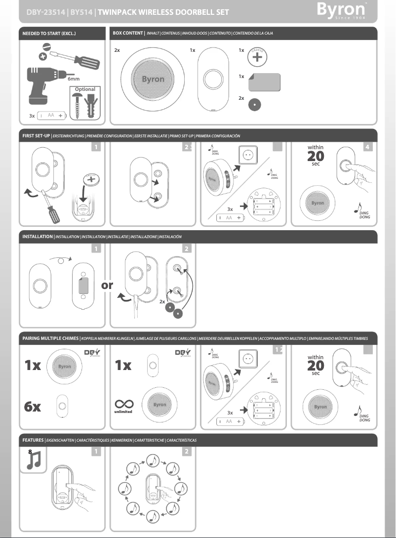 Page 1 de la notice Manuel utilisateur Byron DBY-23514