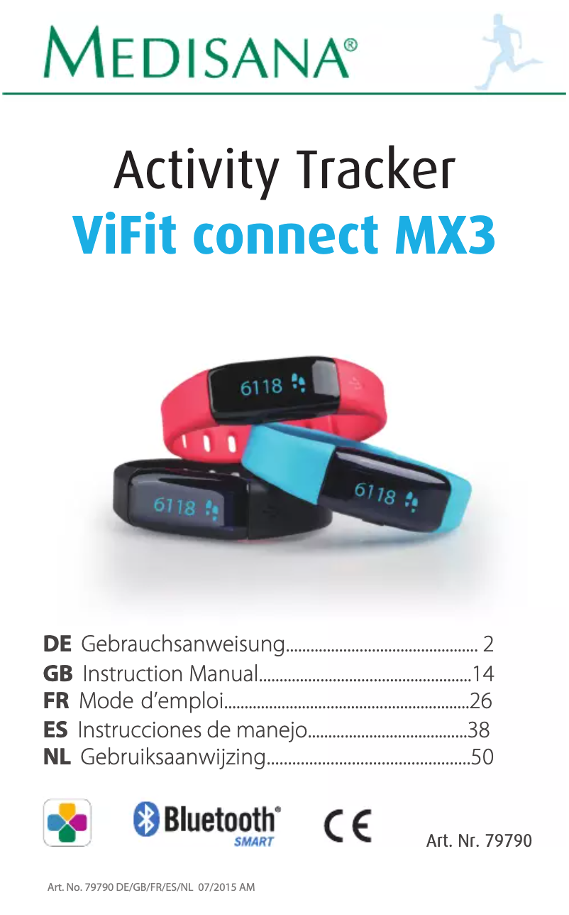 Page 1 de la notice Manuel utilisateur Medisana ViFit Connect MX3