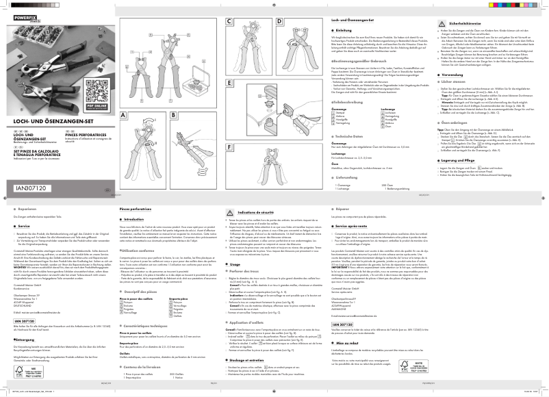 Image de la première page du manuel de l'appareil IAN 307120