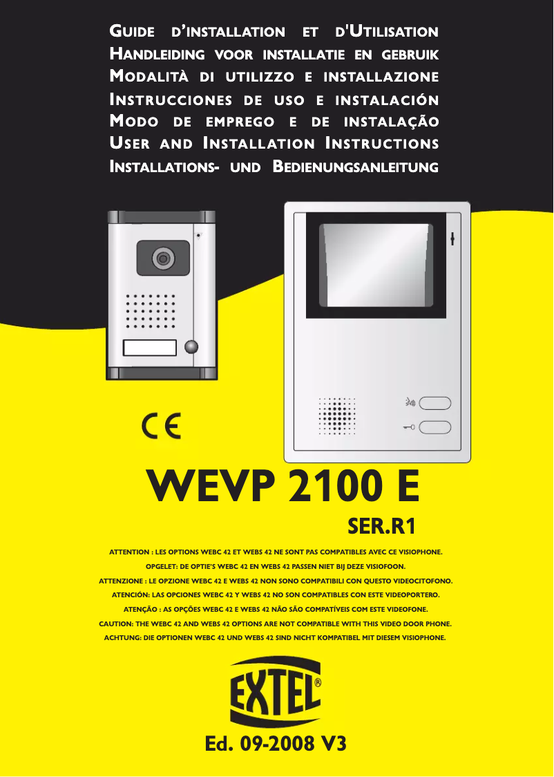 Page 1 de la notice Manuel utilisateur Extel WEVP 2100 E