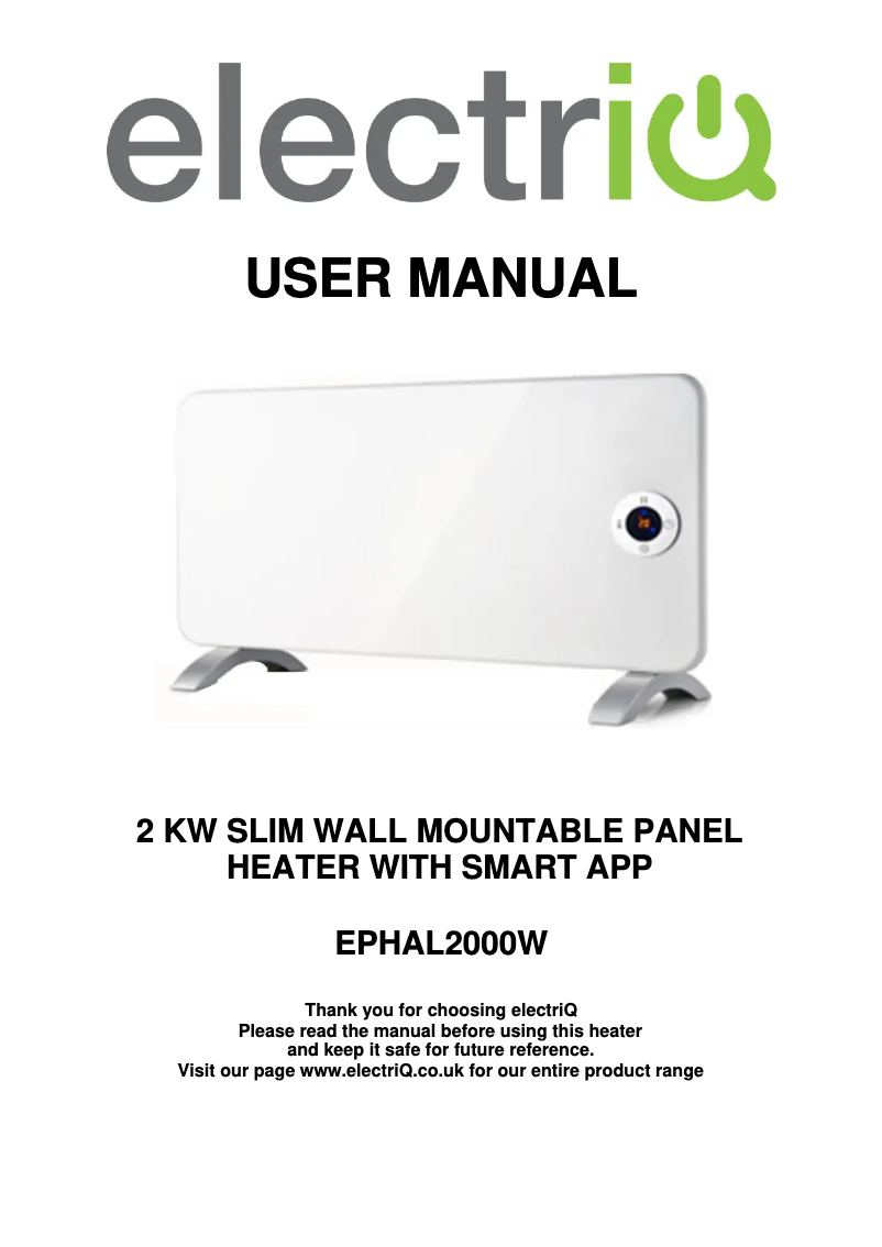 Image de la première page du manuel de l'appareil EPHAL2000W
