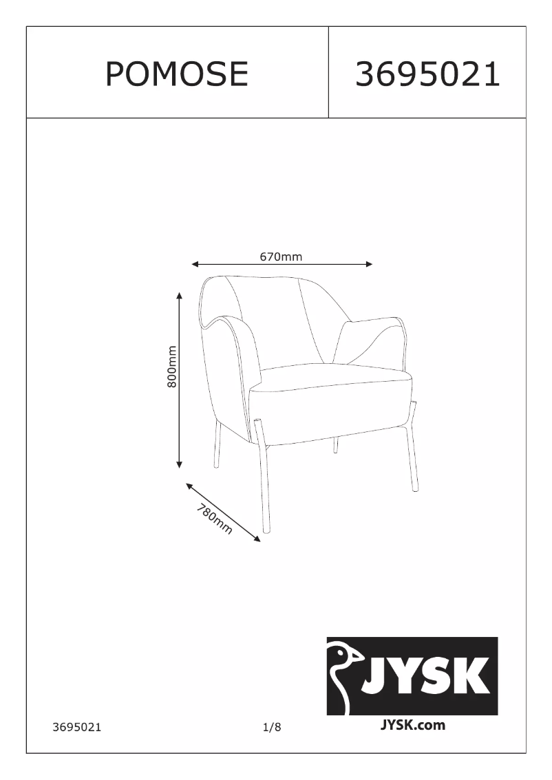 Page n°1 - Manuel utilisateur JYSK Pomose