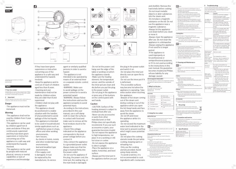 Image de la première page du manuel de l'appareil Daily Collection HD3115
