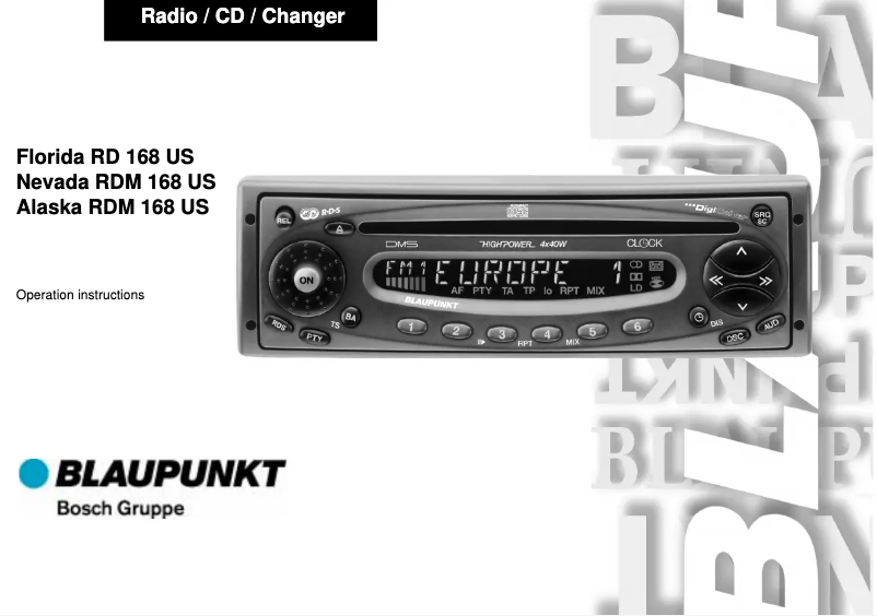 Página 1 del manual Manual de usuario Blaupunkt Florida RD 168