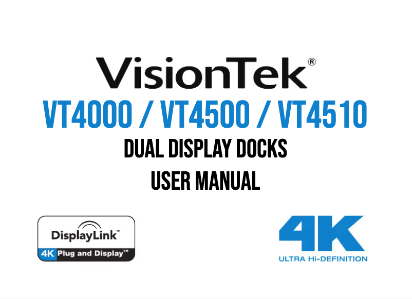 Page 1 de la notice Manuel utilisateur VisionTek VT4510