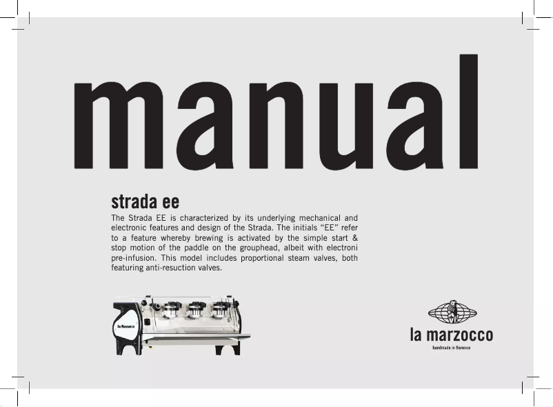 Page 1 de la notice Manuel utilisateur La Marzocco Strada EE