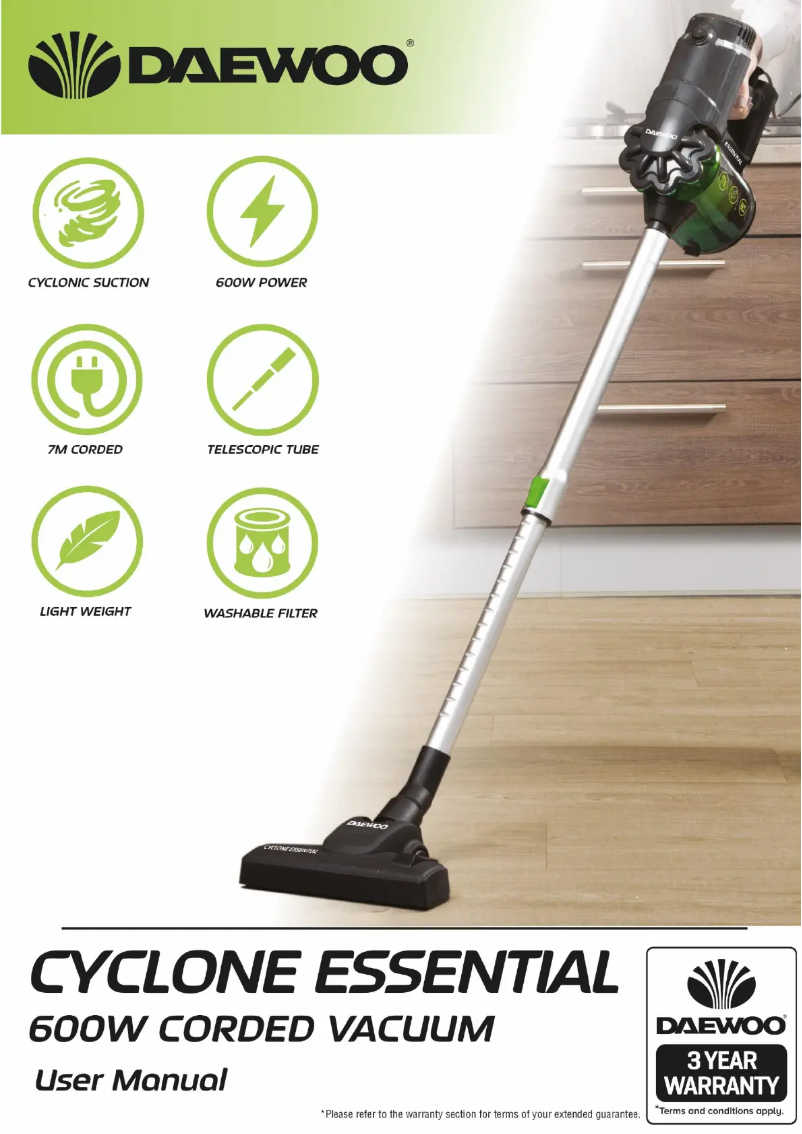 Page 1 de la notice Manuel utilisateur Daewoo Cyclone Essential FLR00038