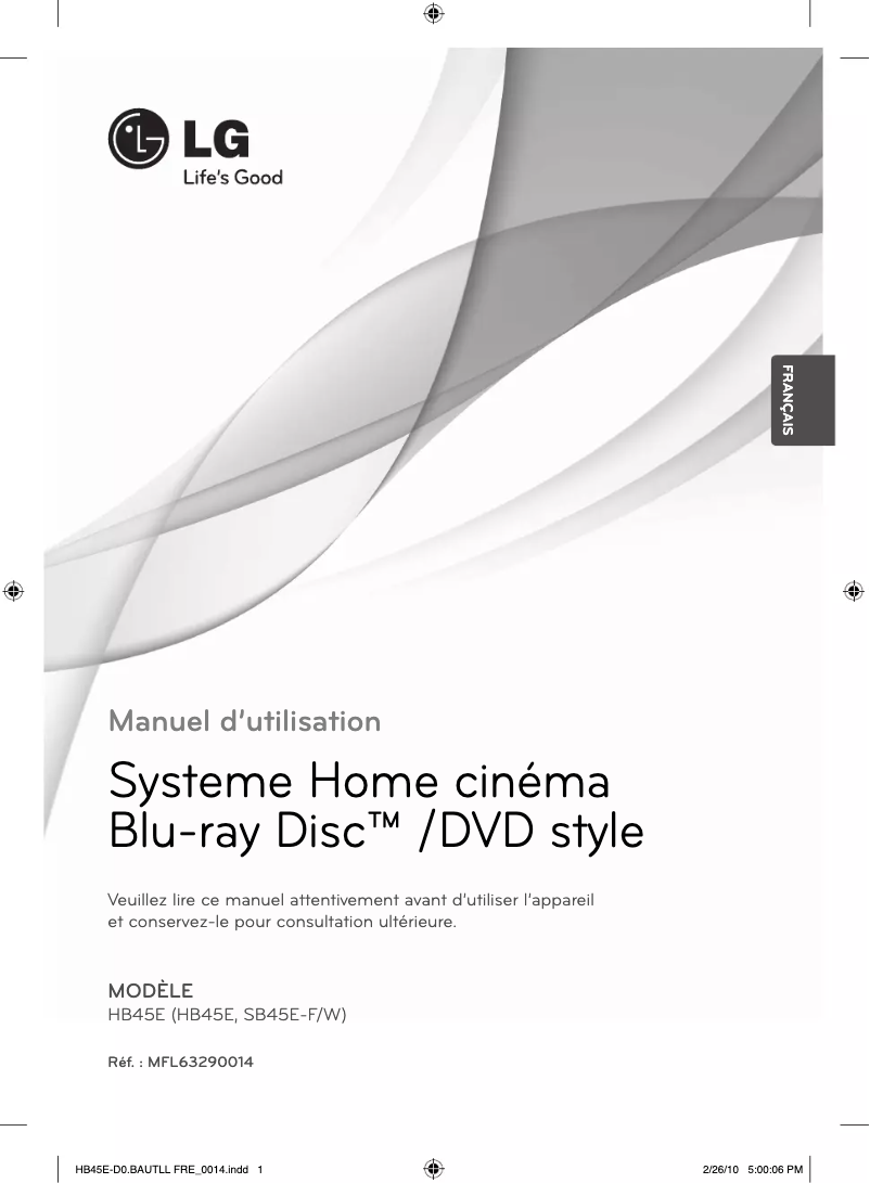 Página 1 del manual Manual de usuario LG HB45E