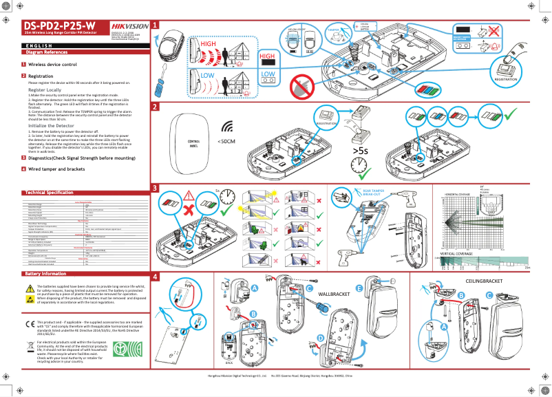 Page 1 de la notice Manuel utilisateur Hikvision DS-PD2-P25-W