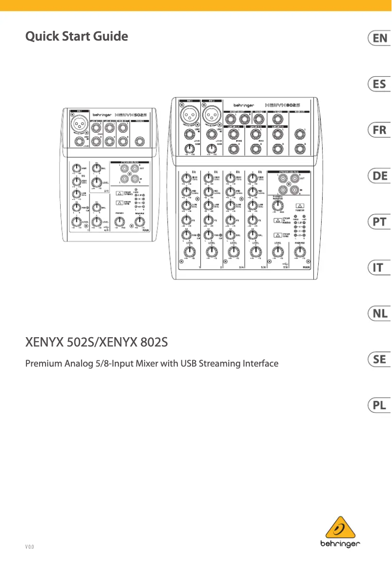 Page 1 de la notice Mode d'emploi Behringer XENYX 502S