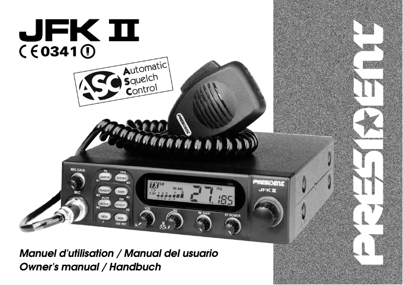 Page 1 de la notice Manuel utilisateur President JFK II