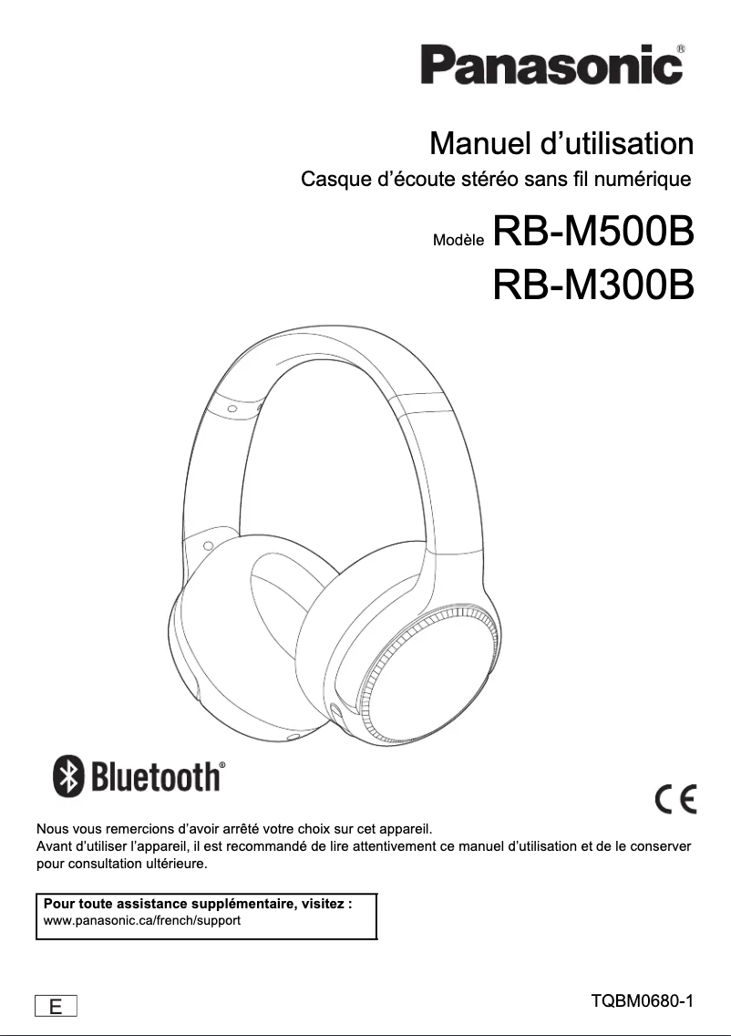 Page 1 de la notice Manuel utilisateur Panasonic RB-M500B