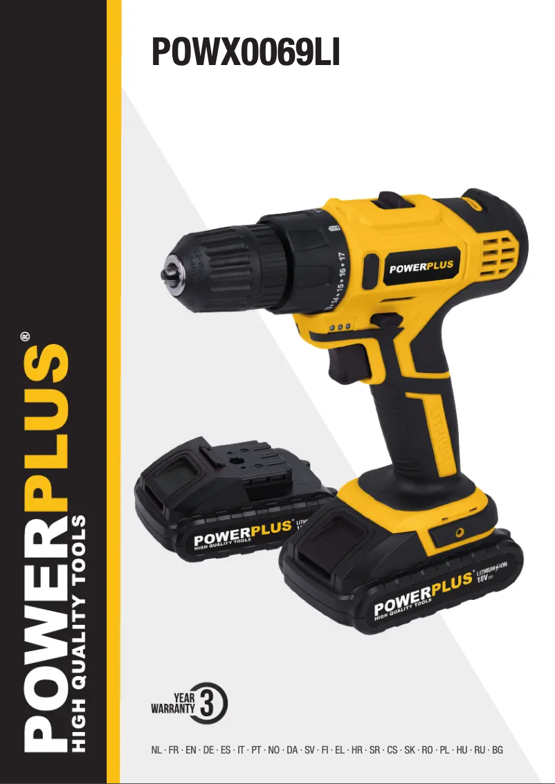 Page 1 de la notice Manuel utilisateur PowerPlus POWX0069LI
