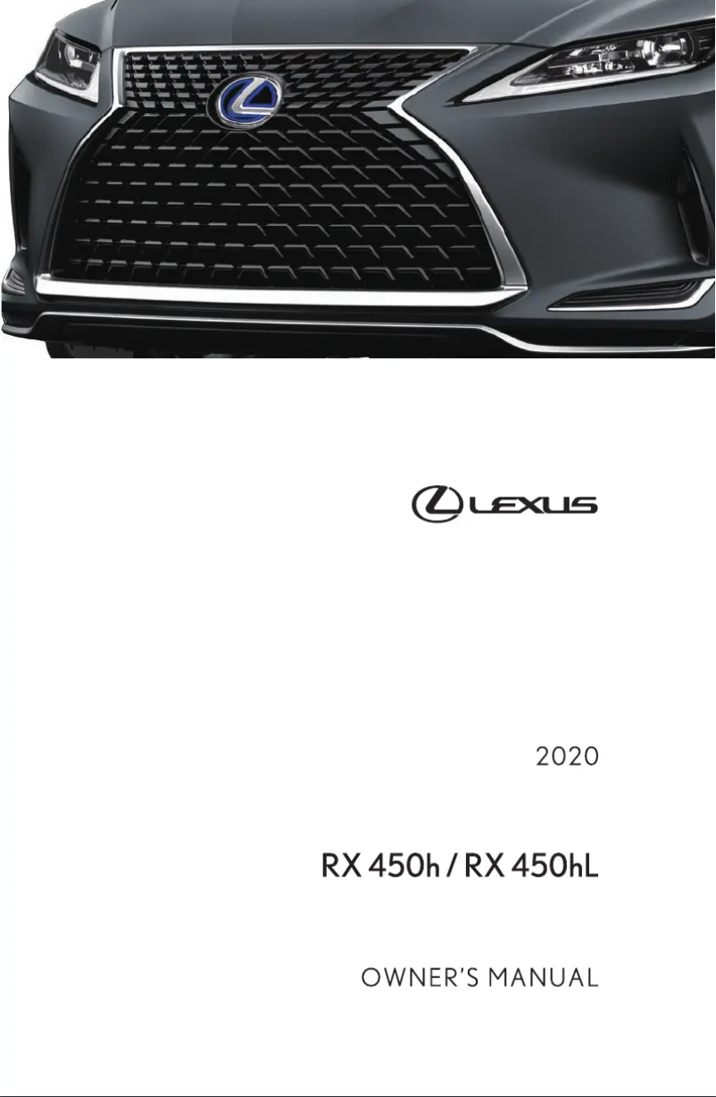 Image de la première page du manuel de l'appareil RX 450H (2020)