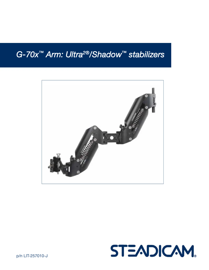 Page n°1 - Manuel utilisateur SteadiCam G-70x