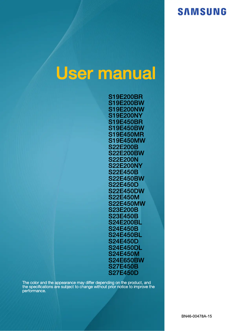 Page 1 de la notice Manuel utilisateur Samsung LS24E65KBWV